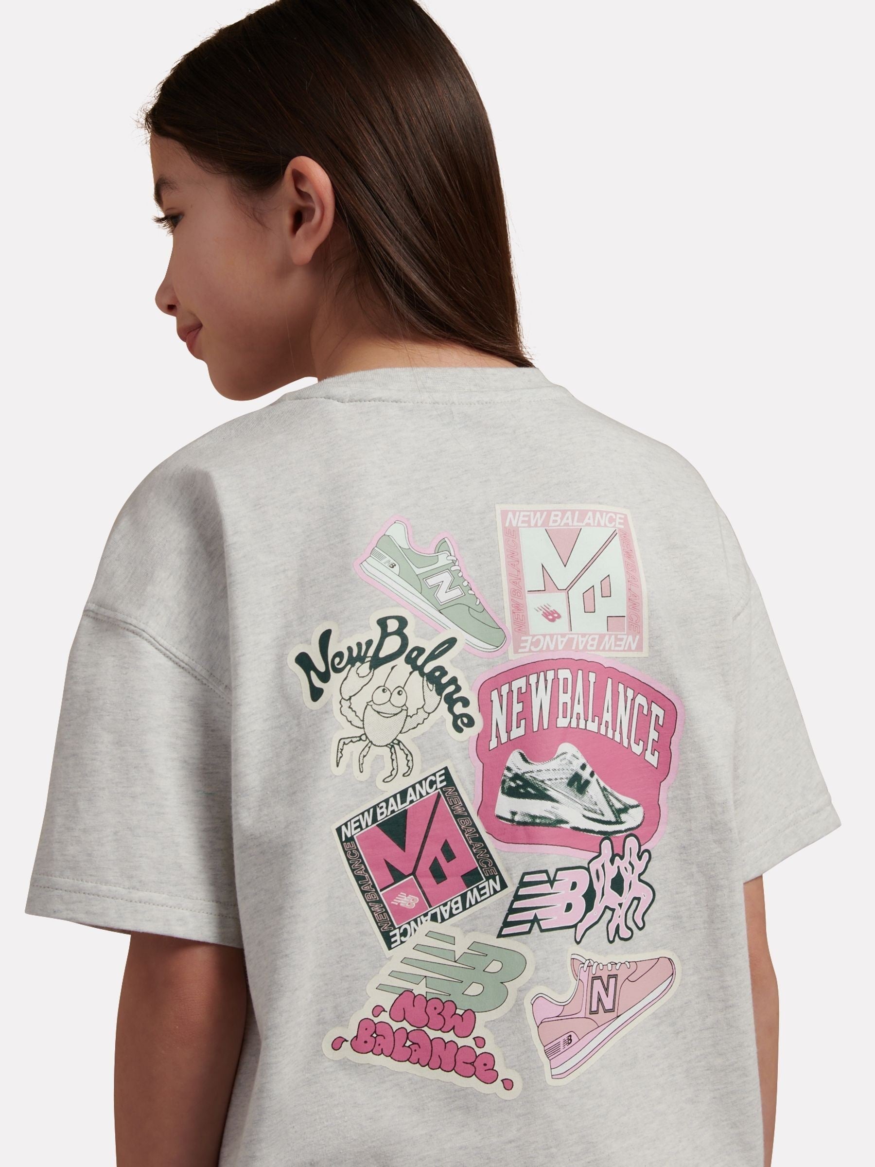 Dsiney Kidz - New Balance Grey Sticker Pack Graphic T-Shirt image 4