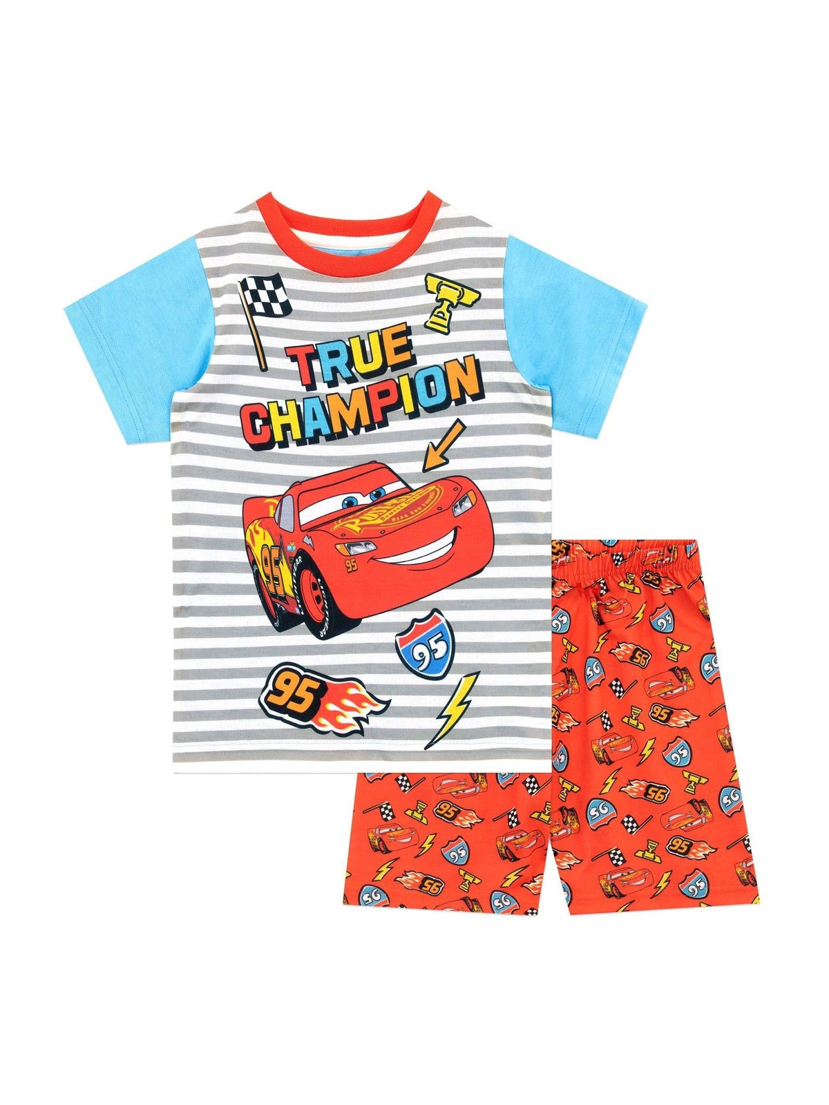 Character Grey/Orange Cars Short Pyjamas - image 4