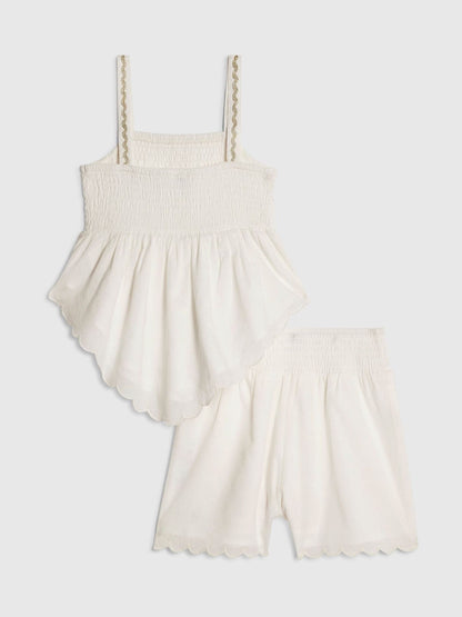 Dsiney Kidz - River Island White Embelished Hanky Hem Top & Skirt Set image 2