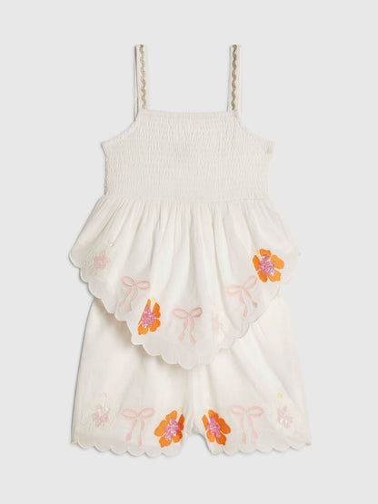 Dsiney Kidz - River Island White Embelished Hanky Hem Top & Skirt Set image 3