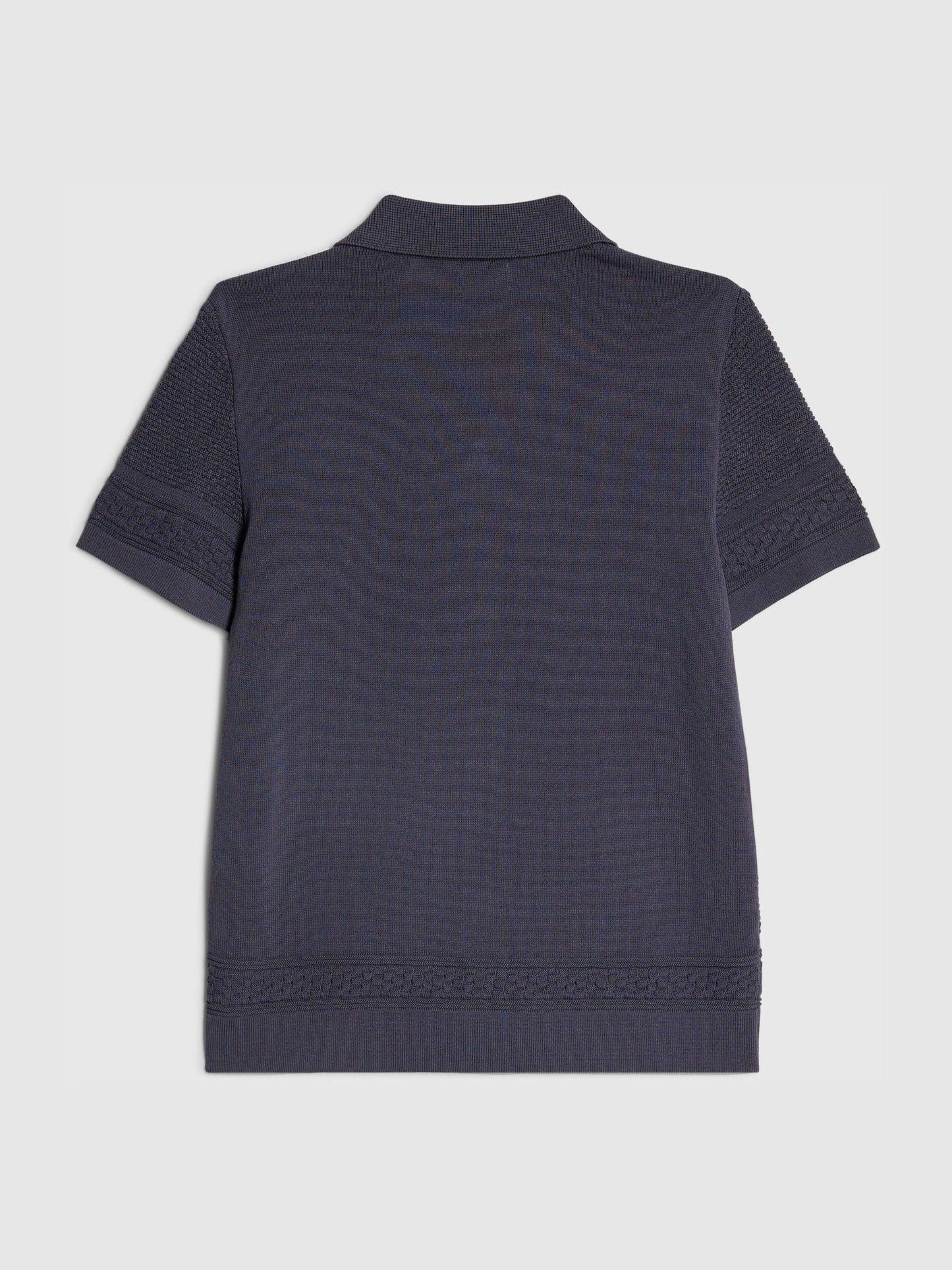 Dsiney Kidz - River Island Navy Blue Slinky Knitted Revere Shirt image 1