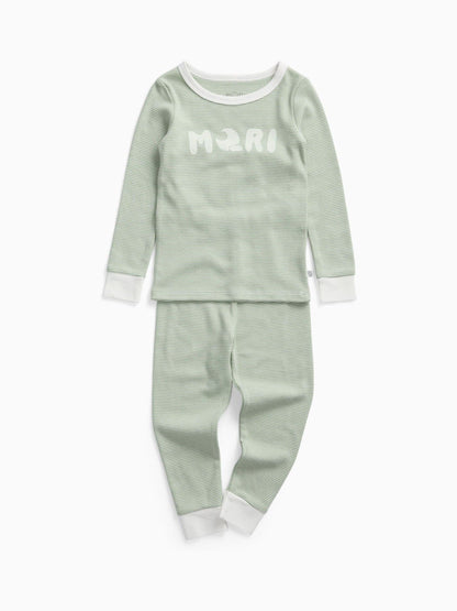 MORI Sage Green Sage Stripe Supersoft Pyjamas Set - image 3