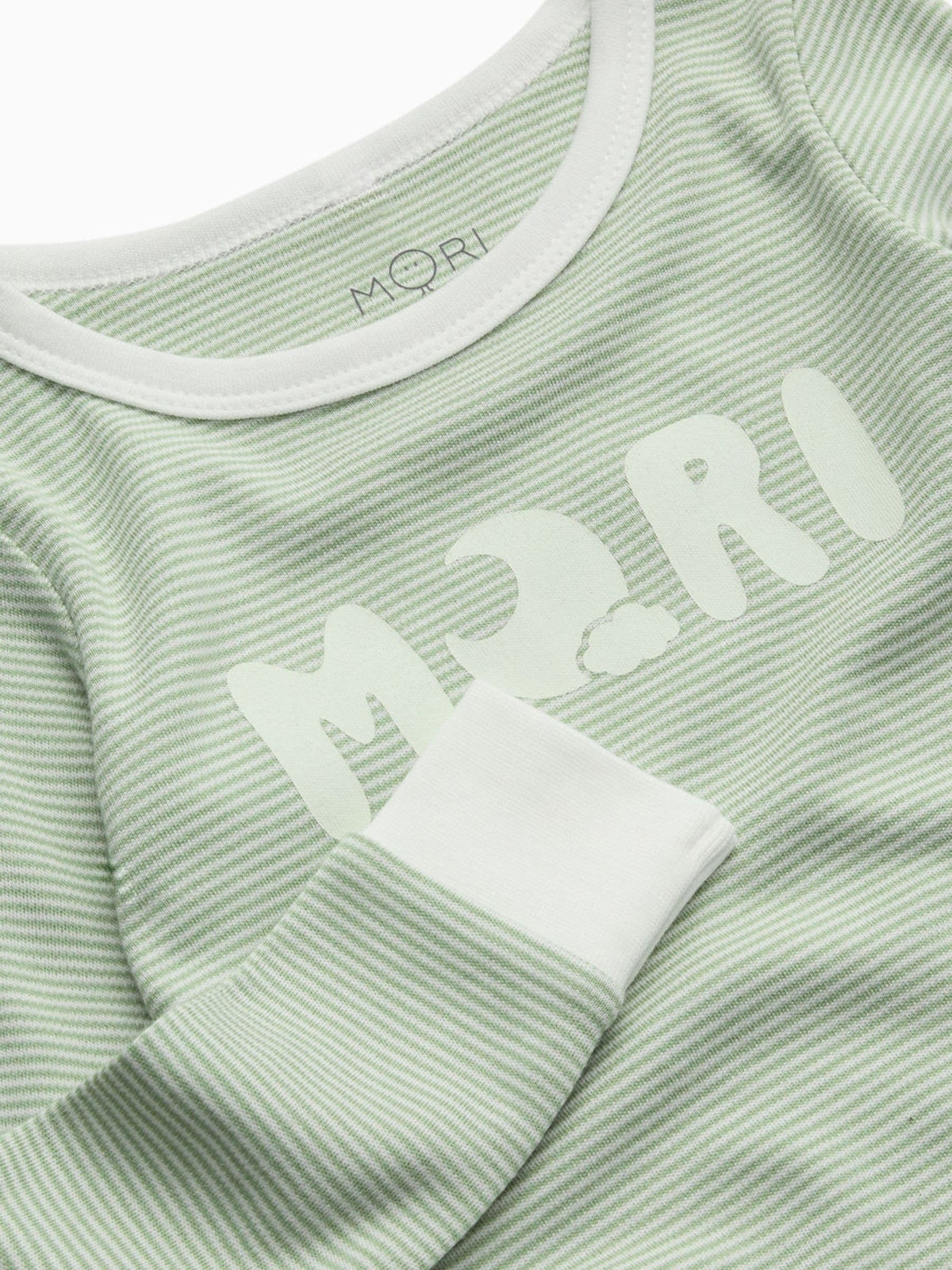 MORI Sage Green Sage Stripe Supersoft Pyjamas Set - image 4