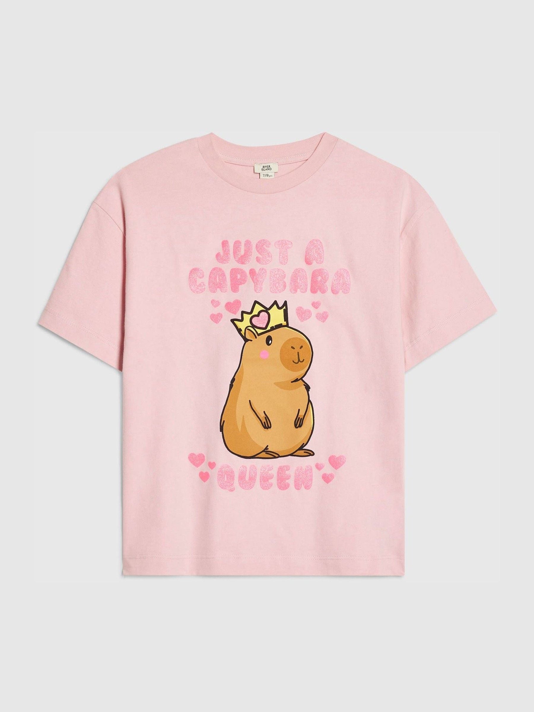 Dsiney Kidz - River Island Pink Capybara Queen T-Shirt image 1