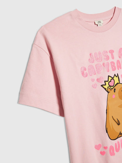 Dsiney Kidz - River Island Pink Capybara Queen T-Shirt image 3