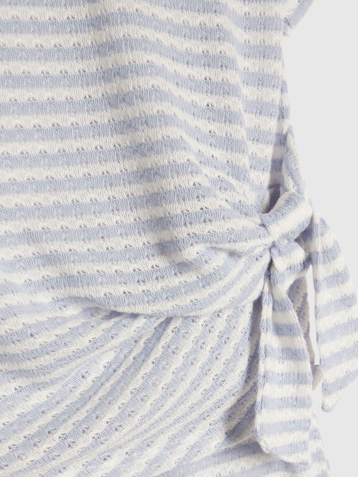 Dsiney Kidz - River Island White Stripe Textured Tie Top & Short Set image 4