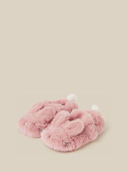 Monsoon Pink Fluffy Bunny Slippers - image 1