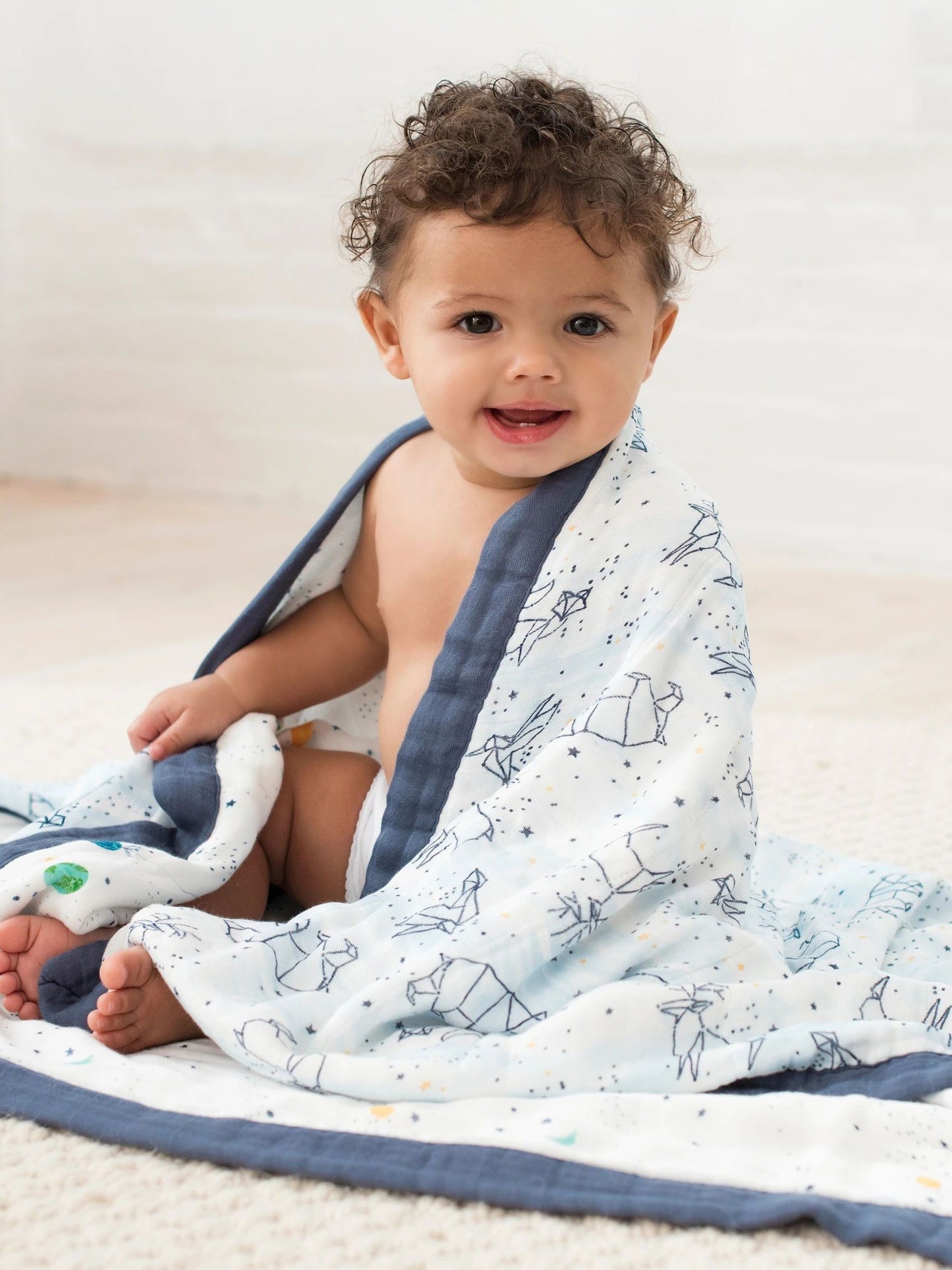 aden + anais White Dream Silky Soft Muslin Stargaze Blanket image 1