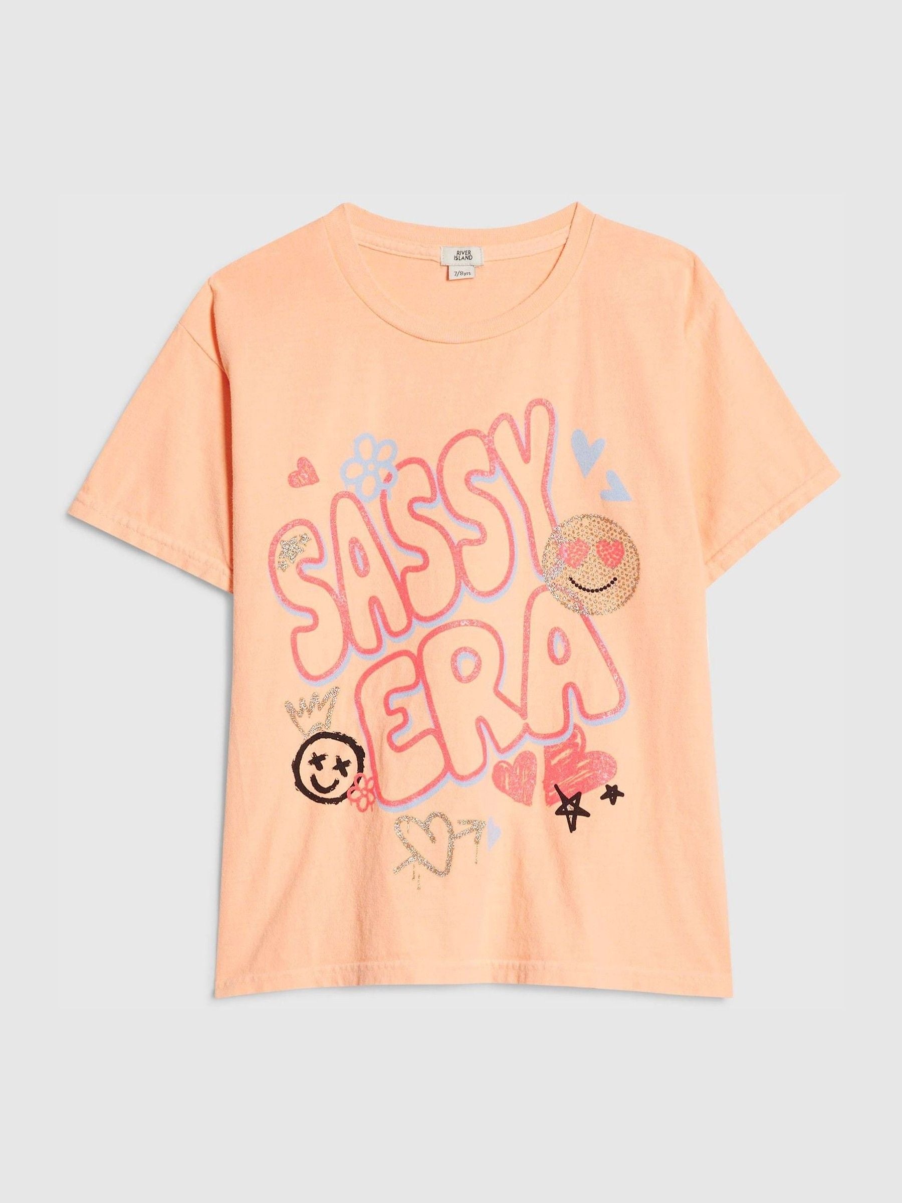 Dsiney Kidz - River Island Orange Sassy Era Smile T-Shirt image 1