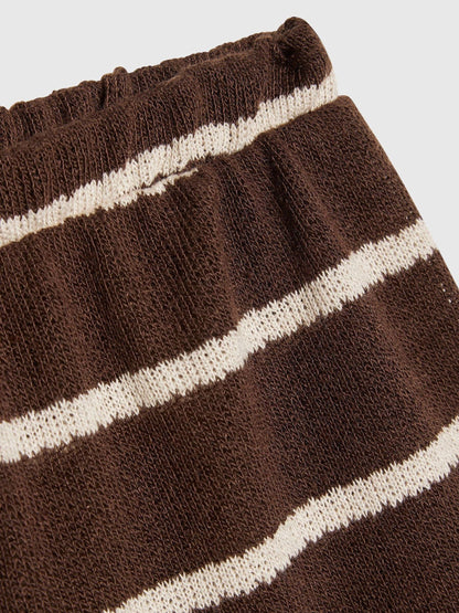 Dsiney Kidz - River Island Brown Stripe Textured Tie Top & Shorts Set image 5