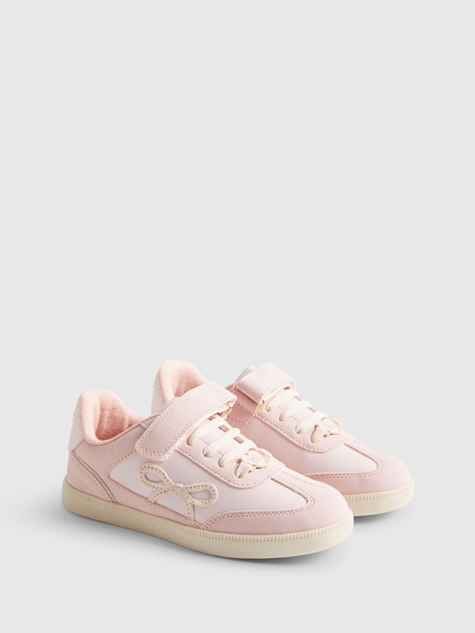 River Island Pink Bow Strap Trainers image 2