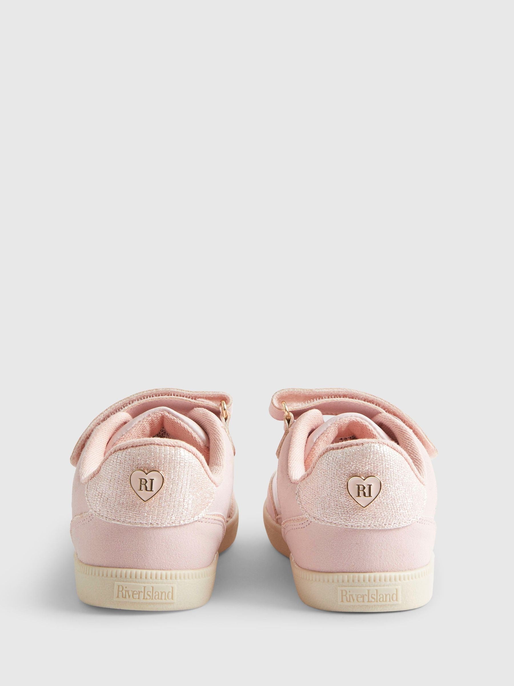 River Island Pink Bow Strap Trainers image 3