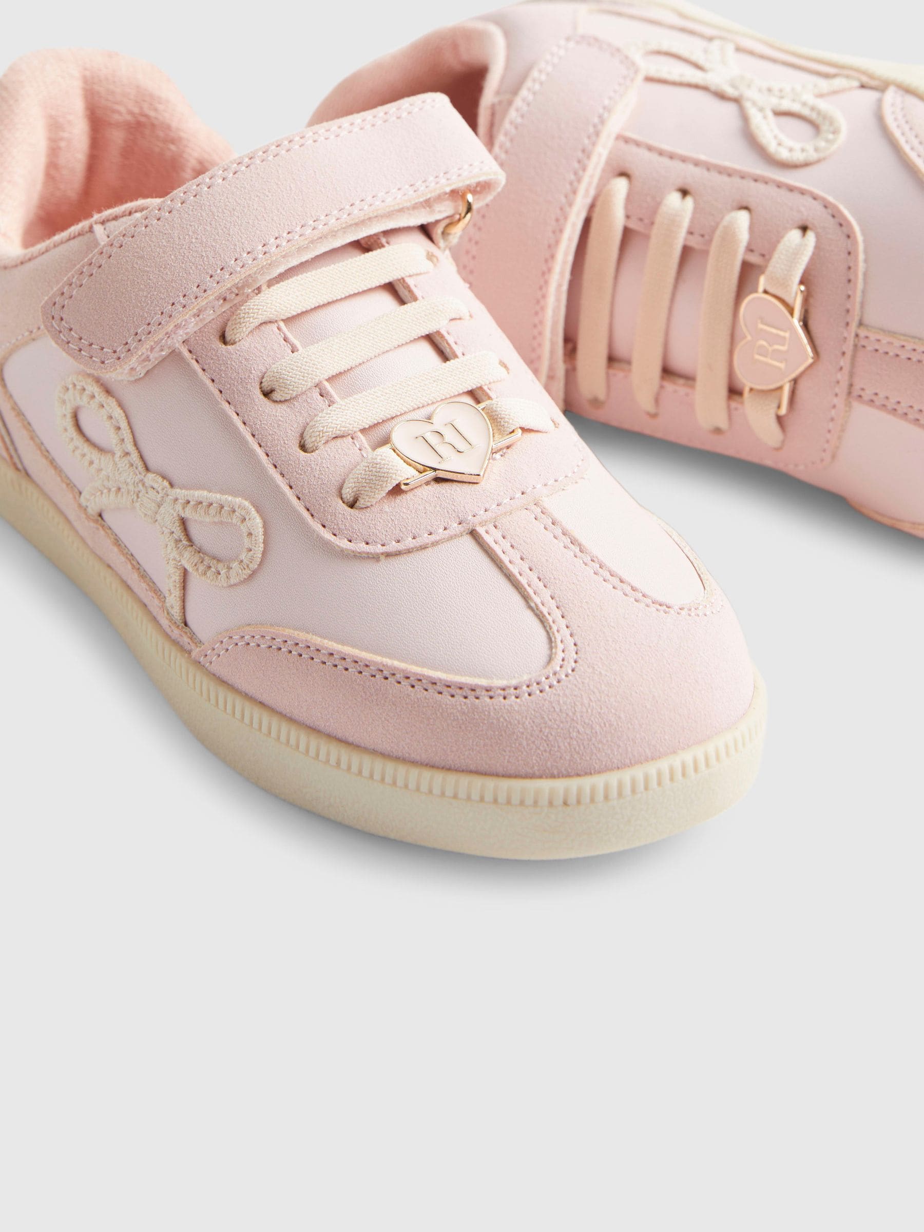 River Island Pink Bow Strap Trainers image 4
