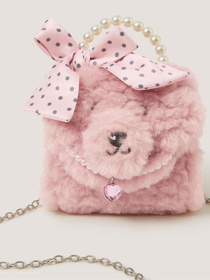 Monsoon Pink Fluffy Poodle Bow Bag - image 2