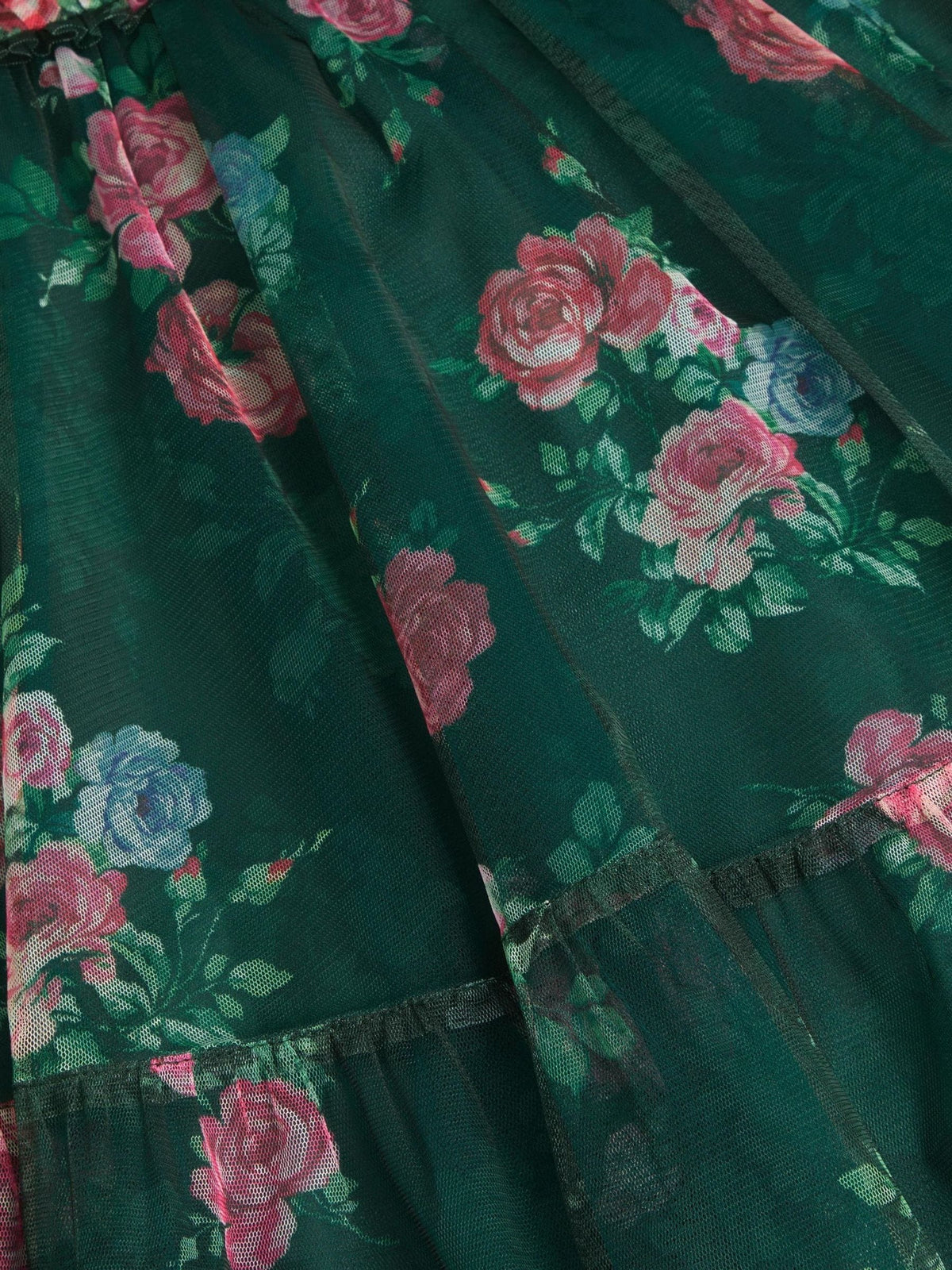 Dsiney Kidz - Monsoon Green Thalia Rose Print Tulle Party Dress image 2