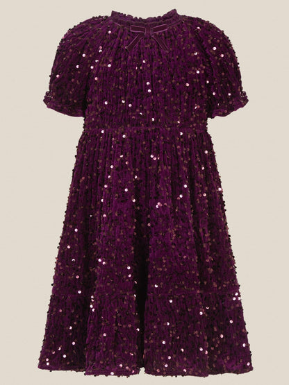 Monsoon Purple Fenella Sequin Velvet Party Dress - image 2