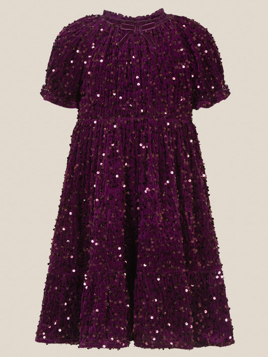 Monsoon Purple Fenella Sequin Velvet Party Dress - image 2