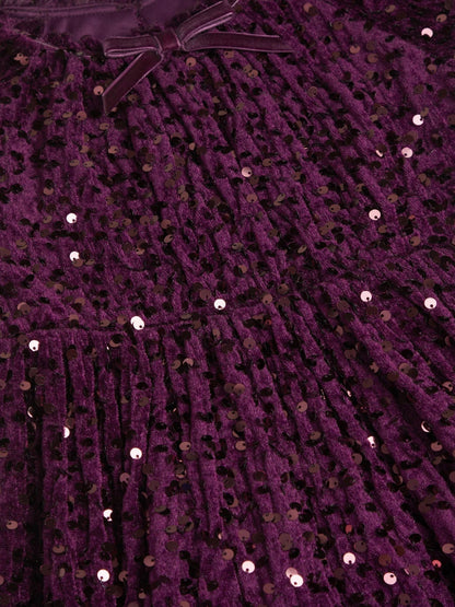 Monsoon Purple Fenella Sequin Velvet Party Dress - image 3