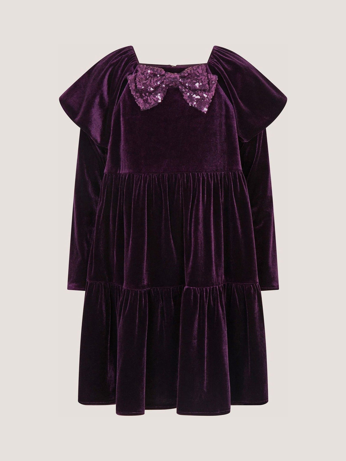 Dsiney Kidz - Monsoon Purple Verna Velvet Tiered Party Dress image 1