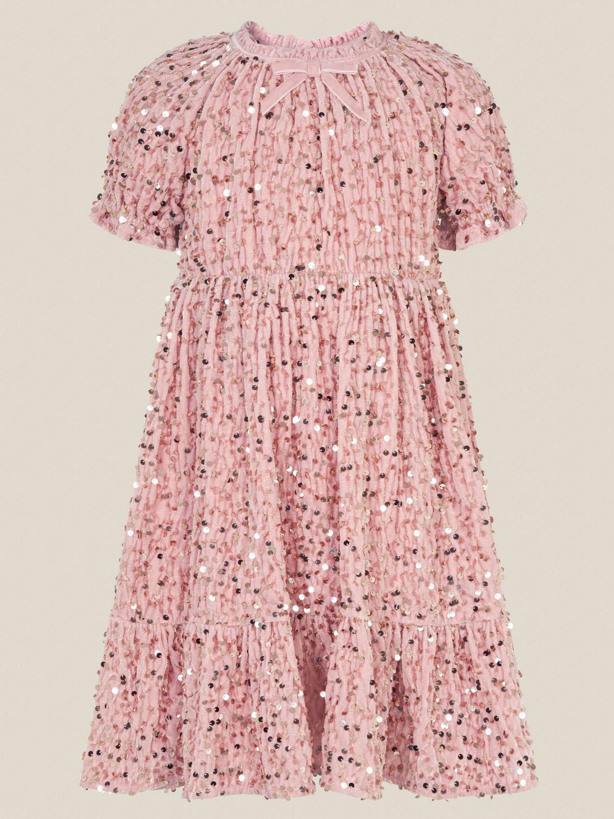 Monsoon Pink Fenella Sequin Velvet Party Dress - image 2