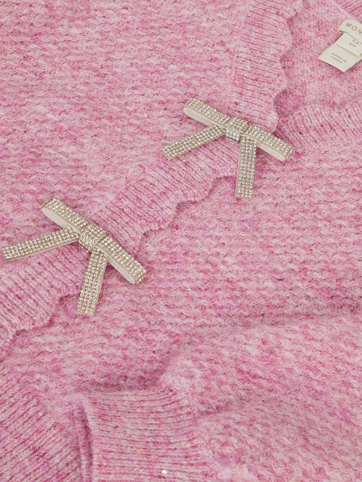 Monsoon Pink Sparkle Bow Scallop Cardigan - image 2