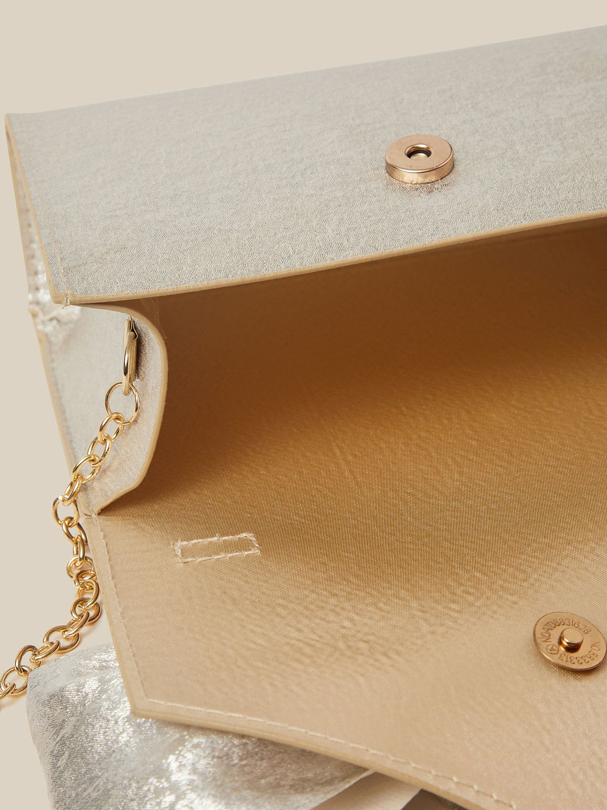 Monsoon Silver Satin Bow Bag - image 4