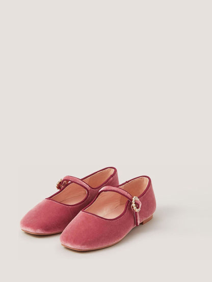 Dsiney Kidz - Monsoon Pink Velvet Mary Jane Ballet Flats image 1