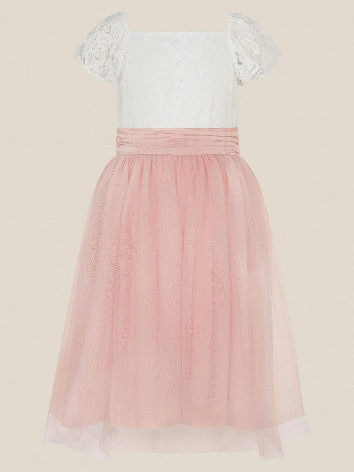 Monsoon Pink Isla Lace Tulle Bridesmaid Dress - image 1