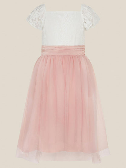 Monsoon Pink Isla Lace Tulle Bridesmaid Dress - image 1