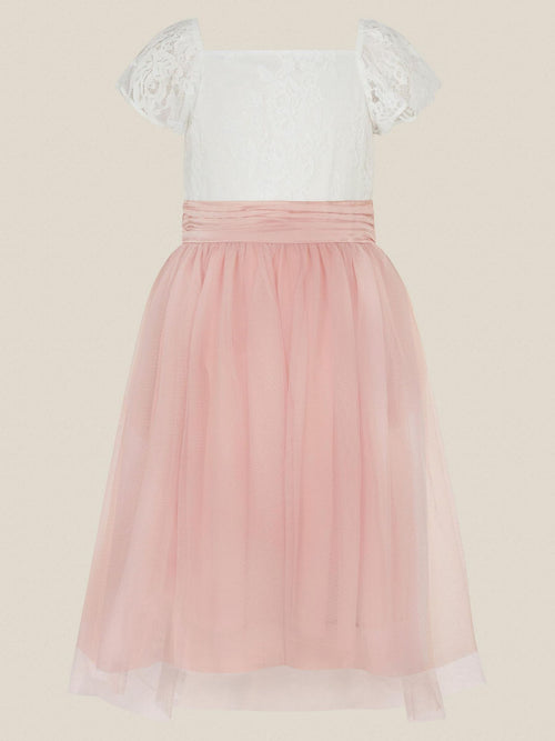 Monsoon Pink Isla Lace Tulle Bridesmaid Dress - image 1