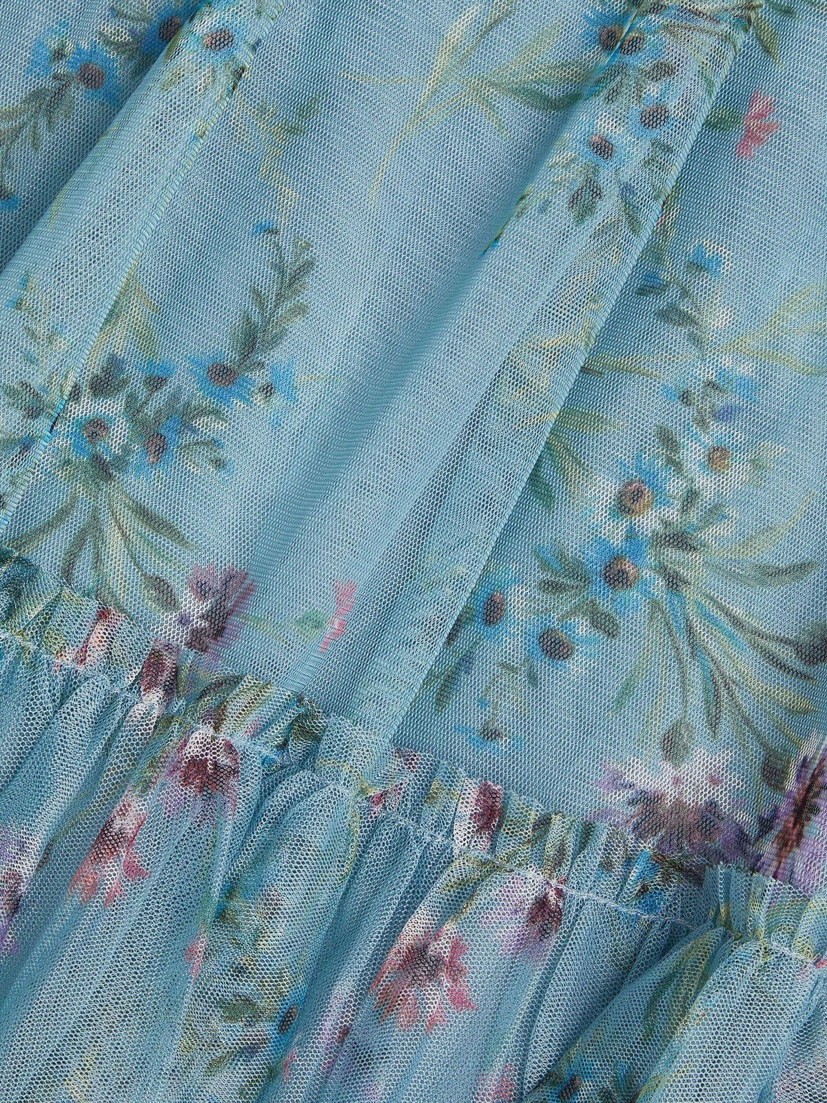 Dsiney Kidz - Monsoon Blue Baby Naina Floral Mesh Party Dress image 2