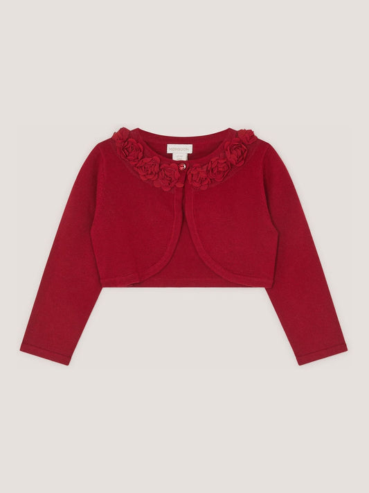 Monsoon Red Baby Ottilie Appliqué Rose Cardigan - image 1