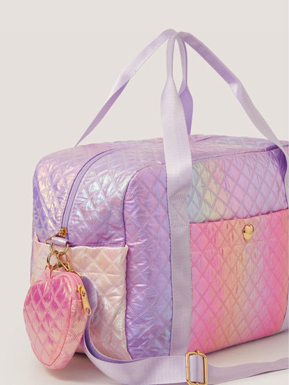 Monsoon Purple Ombré Shimmer Quilted Duffle Bag - image 2