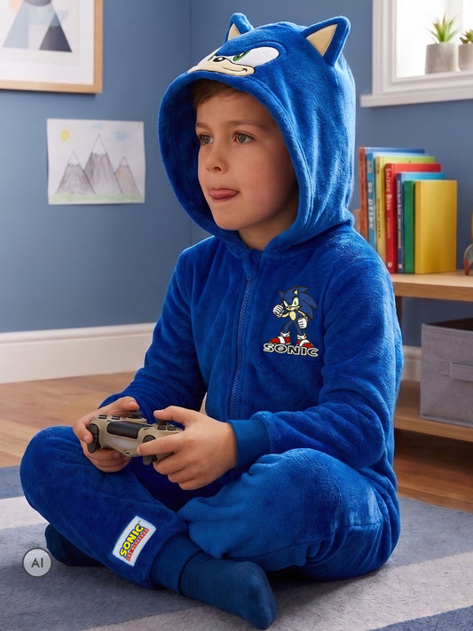 Dsiney Kidz - Character Blue Sonic The Hedgehog Onesie With 3D Ears image 1