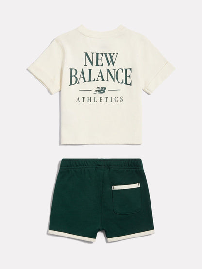 Dsiney Kidz - New Balance Cream Arched T-Shirt & Shorts Set image 2