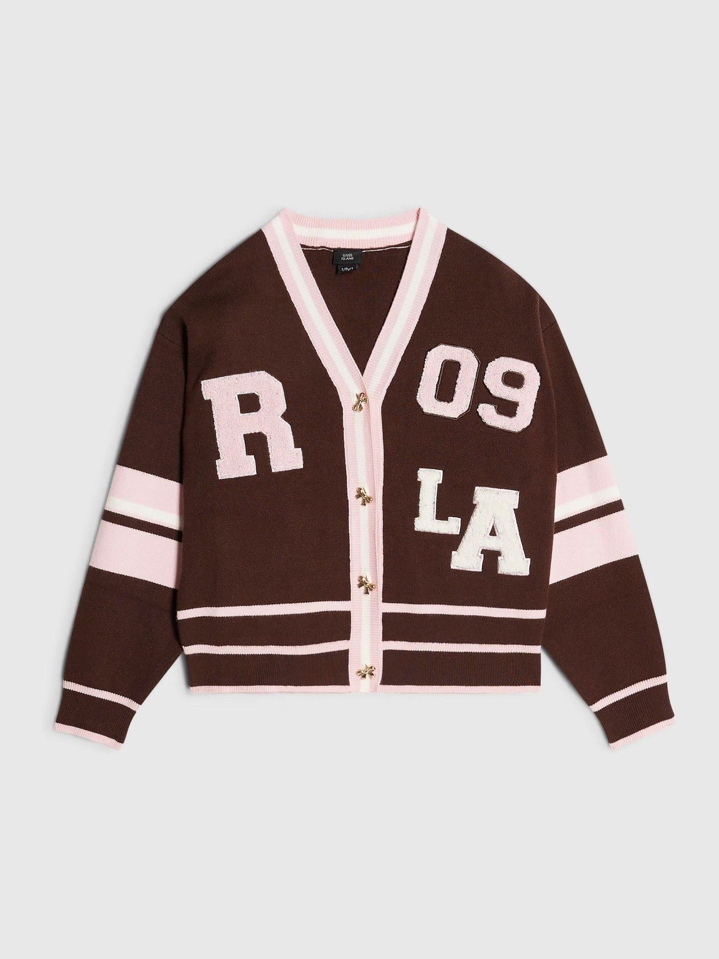 Dsiney Kidz - River Island Brown Stripe Cherry Cardigan image 1