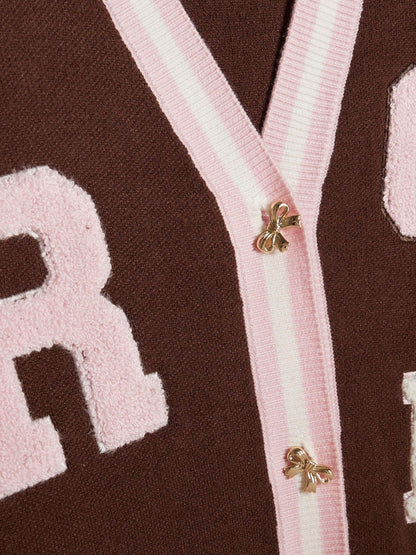 Dsiney Kidz - River Island Brown Stripe Cherry Cardigan image 3
