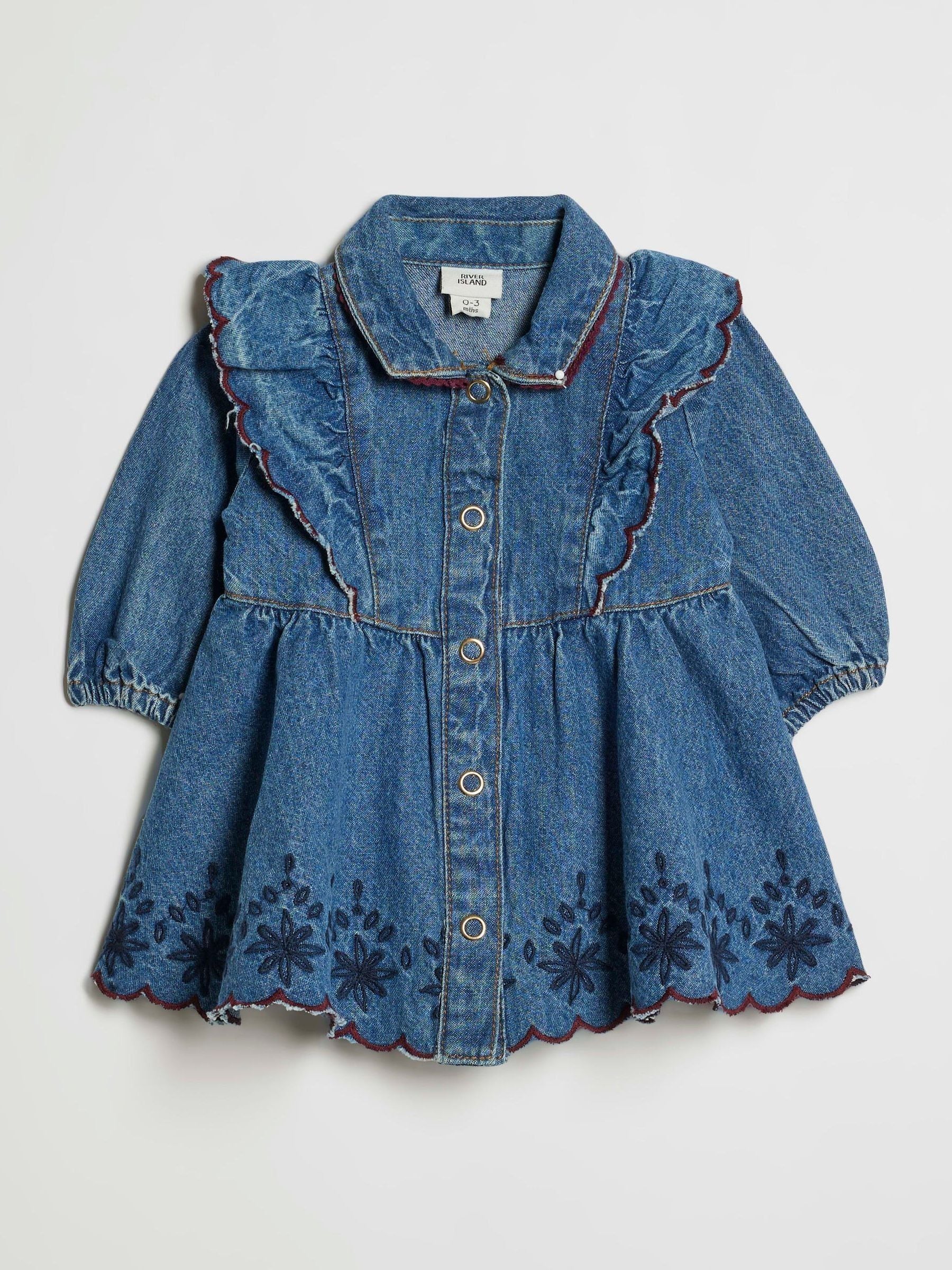Dsiney Kidz - River Island Blue Denim Button Down Dress image 1
