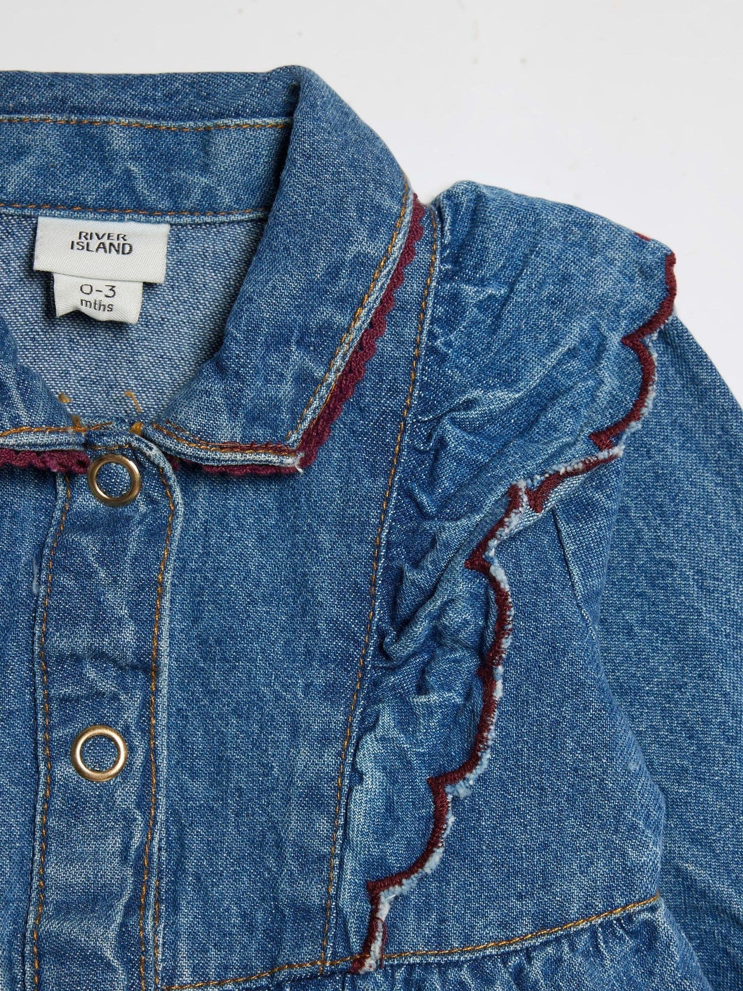 Dsiney Kidz - River Island Blue Denim Button Down Dress image 3