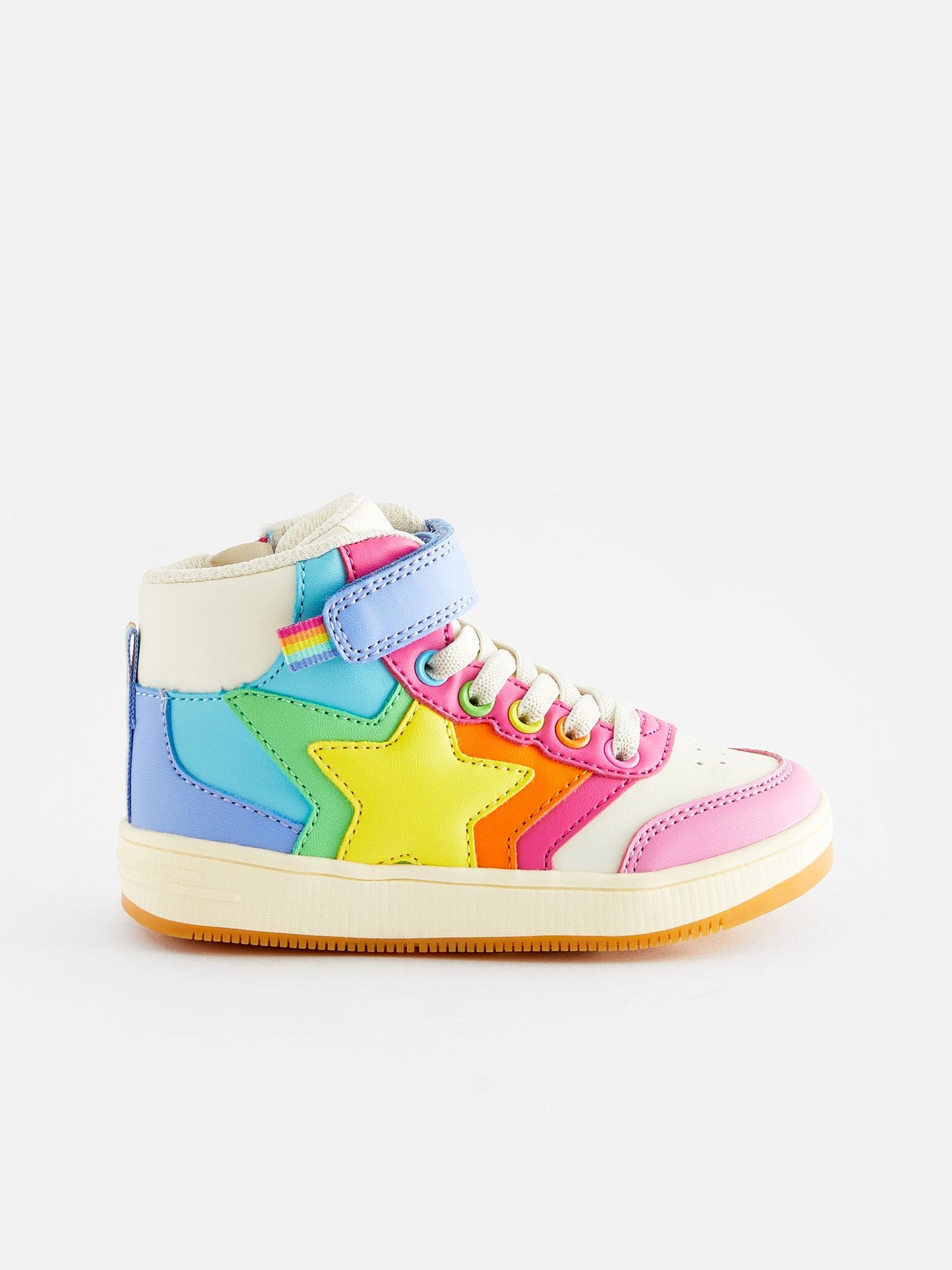Little Bird by Jools Oliver Multi Pastel Star Hi-Top Trainers image 2
