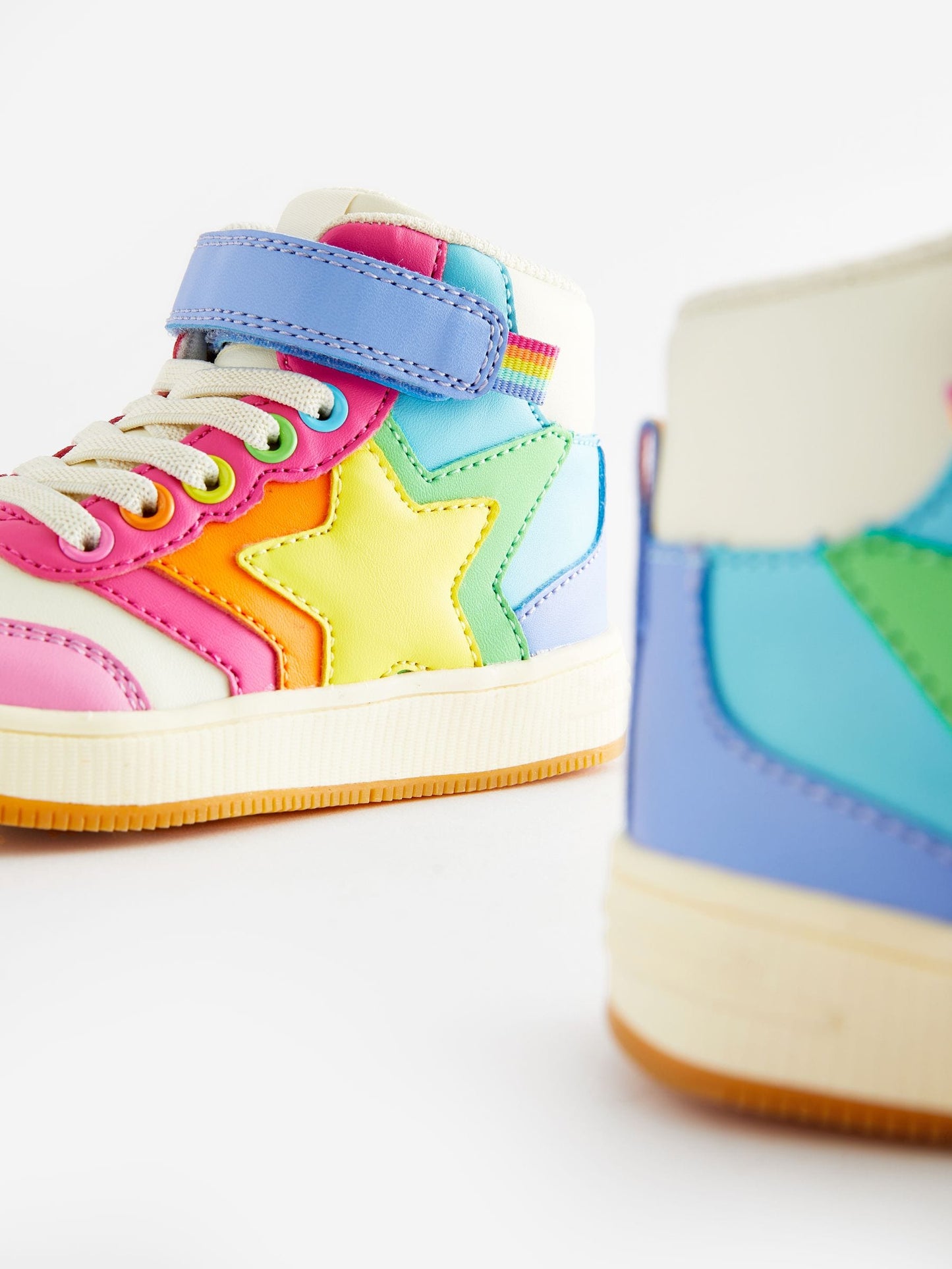 Little Bird by Jools Oliver Multi Pastel Star Hi-Top Trainers image 3