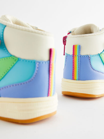 Little Bird by Jools Oliver Multi Pastel Star Hi-Top Trainers image 4