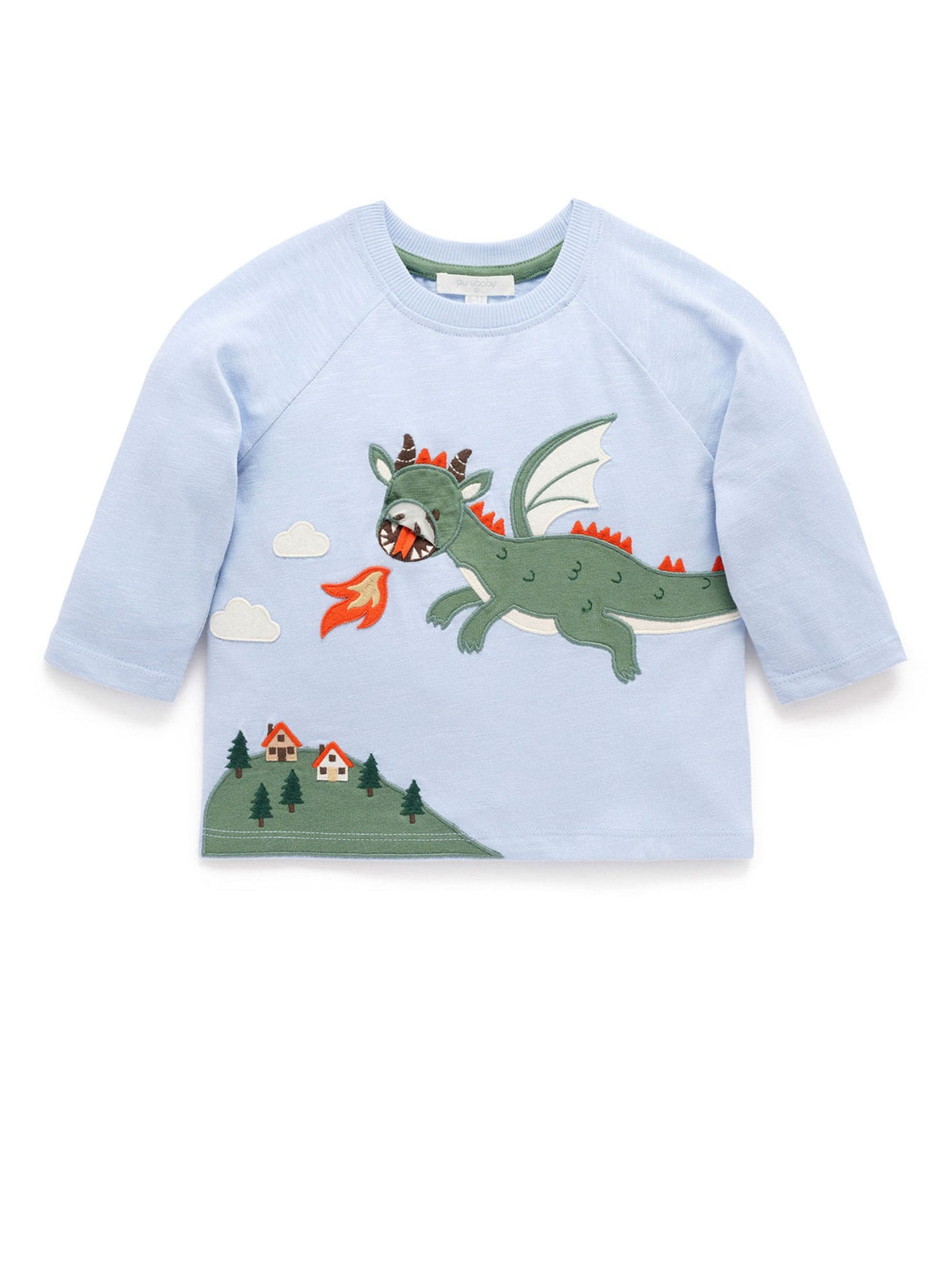 Dsiney Kidz - Purebaby Blue Dragon Longsleeve Tee & Cargo Pant Set image 2