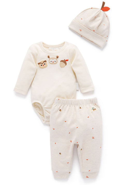Dsiney Kidz - Purebaby Natural Bodysuit, Leggings & Hat Gift Set 3 Piece image 1