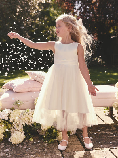 Ivory Cream Flower Girl Bow Dress (3mths-16yrs)