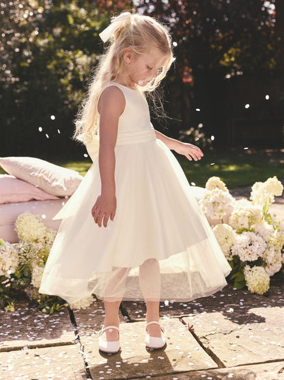 Ivory Cream Flower Girl Bow Dress (3mths-16yrs)