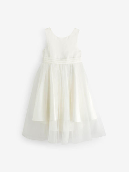 Ivory Cream Flower Girl Bow Dress (3mths-16yrs)
