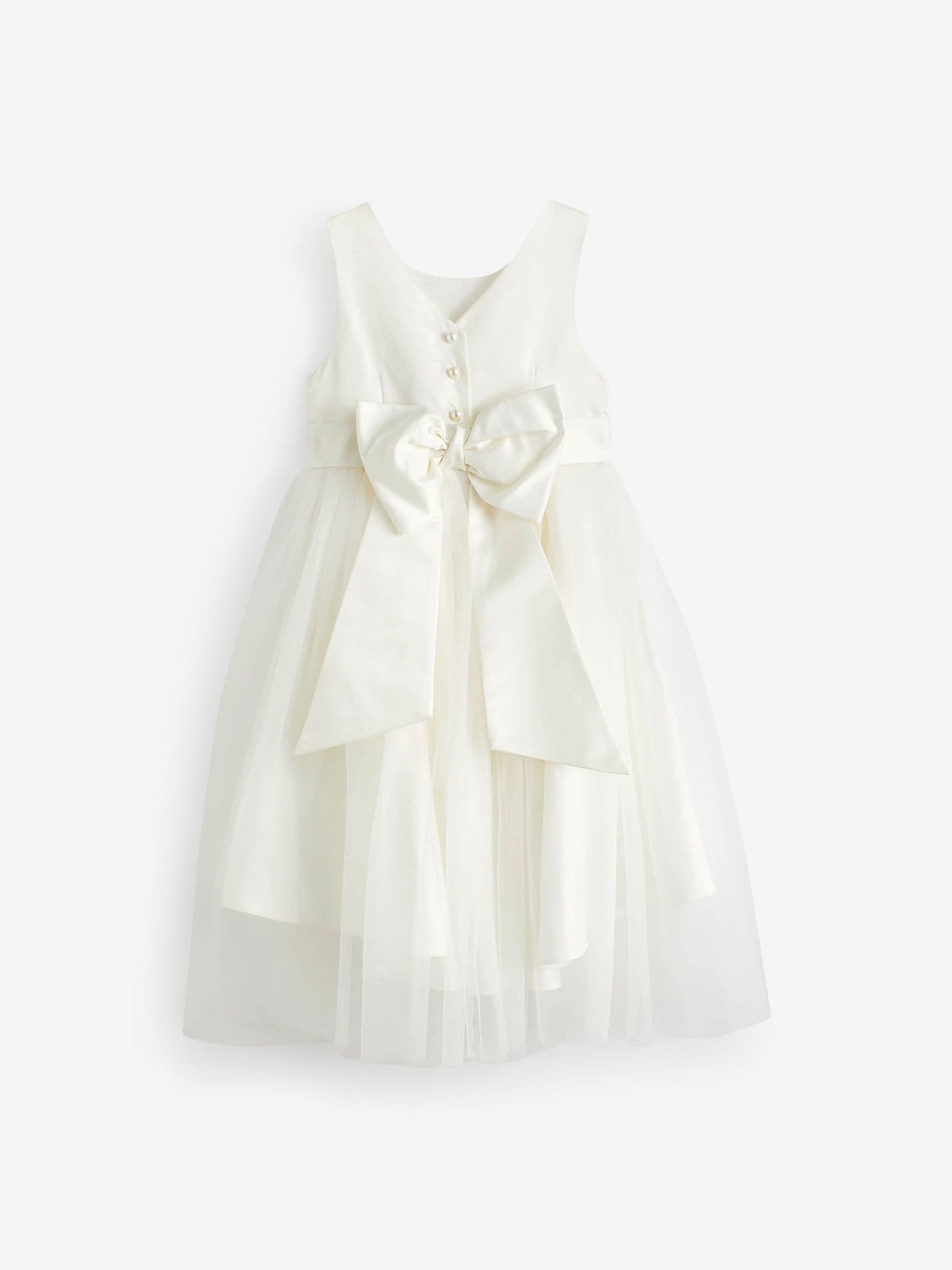 Ivory Cream Flower Girl Bow Dress (3mths-16yrs)