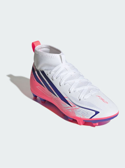 adidas White F50 Hyperfast Club Mid Firm Ground / Multi Ground Football Boots - image 1