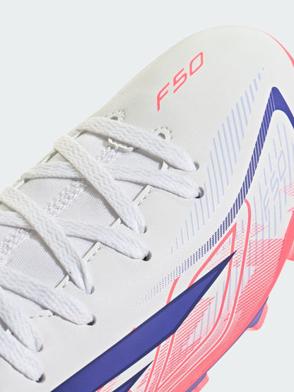 adidas White F50 Hyperfast Club Mid Firm Ground / Multi Ground Football Boots - image 3